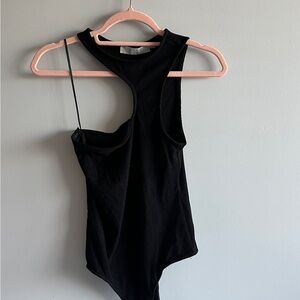ASTR the label cut out black bodysuit